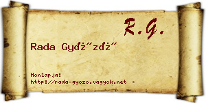 Rada Győző névjegykártya